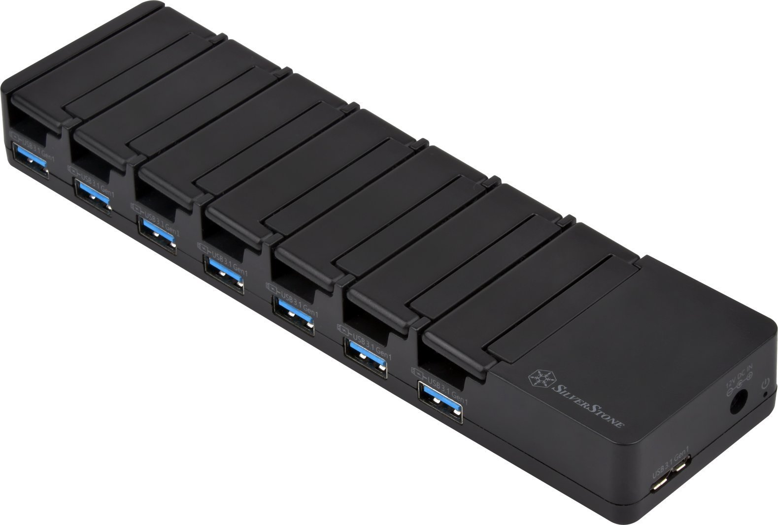 HUB USB SilverStone SilverStone SST-UC03B-PRO - USB Lade Station, 7 Port - 36 Watt