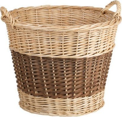 WickerPL Kolorowy Okrągły Kosz wiklinowy do przechowywania drewna owoców zabawek 56 H50 cm