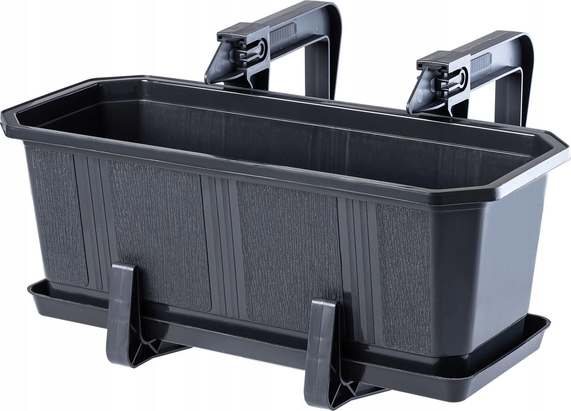 Kadax SKRZYNKA BALKONOWA DONICZKA UCHWYTY PODSTAWKA 40cm