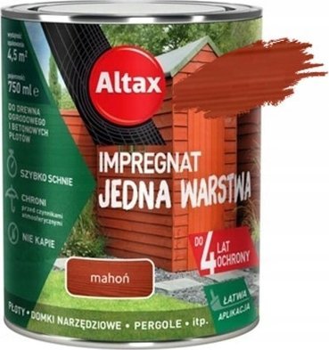 ALTAX Impregnat jedna warstwa do drewna i betonu mahoń 0,75l