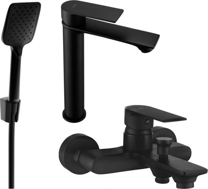 Mexen Mexen Royo R62 zestaw wannowy, czarny - 72213R62-70