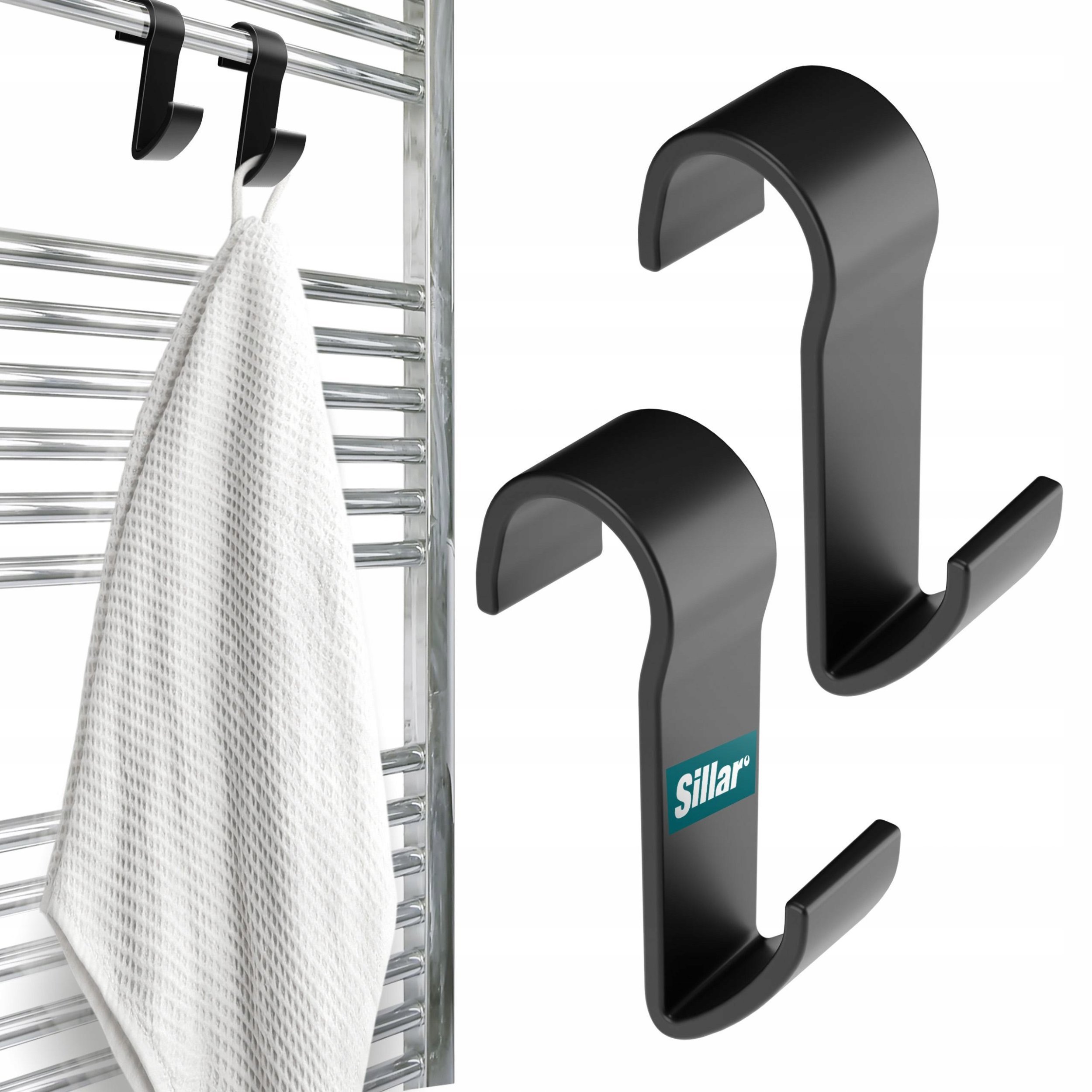 Wieszaki na kaloryfer czarne - 2 szt (SIL185-BK)