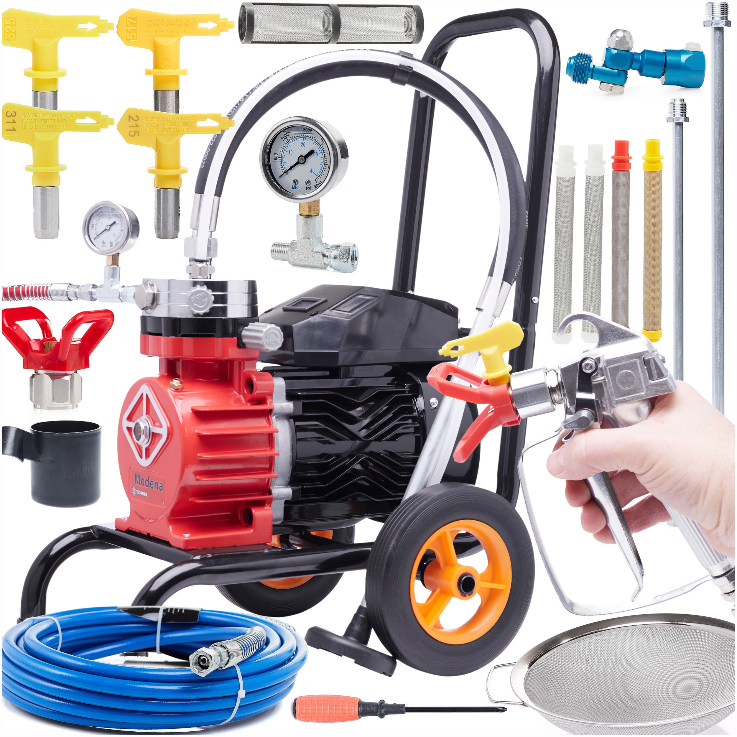 Agregat Malarski do Malowania 18L/min 3500W 4 Dysze Filtry 2x Lanca Wąż 8m