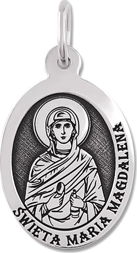 WĘC - Twój Jubiler Medalik srebrny z wizerunkiem Św. Marii Magdaleny