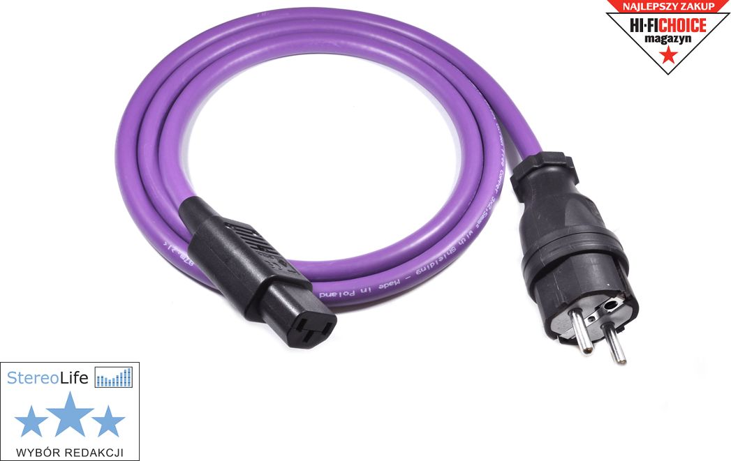 Kabel zasilający Melodika Melodika MDP10 Przewód zasilający z uziemieniem (sieciowy) 3x2,5mm2 (Schuko-IEC C13) - 1m