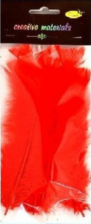 Piórka miękkie czerwone 15szt