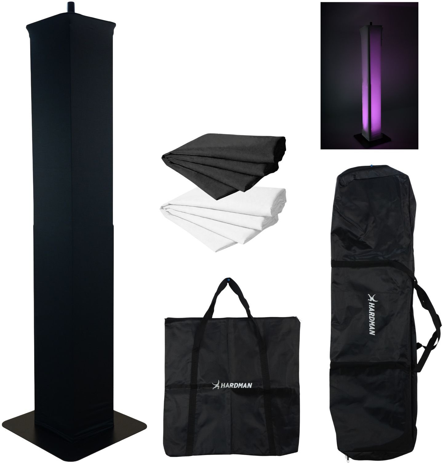 Czarny totem 135-250cm PTS24W statyw sceniczny DJ z akcesoriami one size