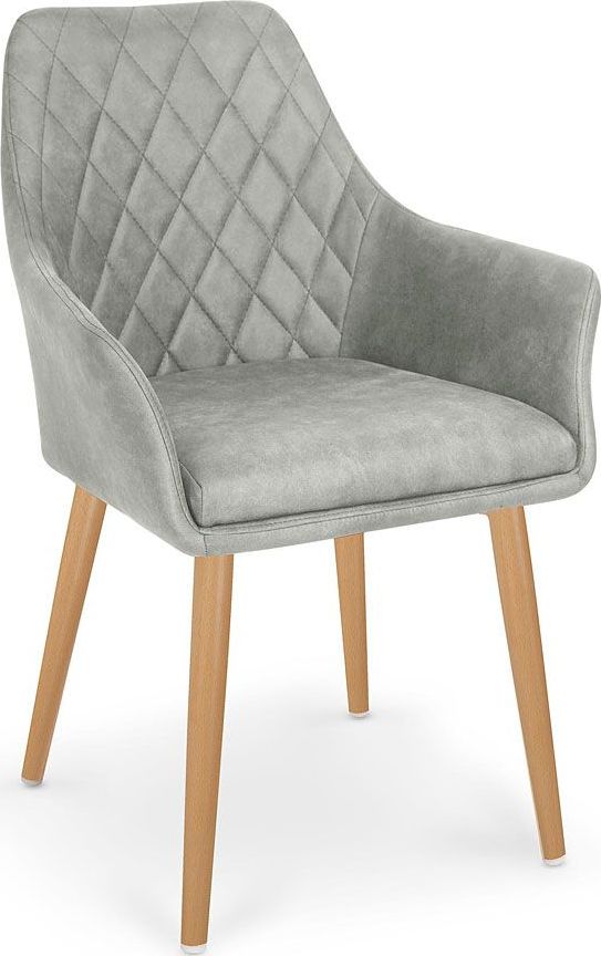 Elior Pikowane krzesło z podłokietnikami Syvis - popielate