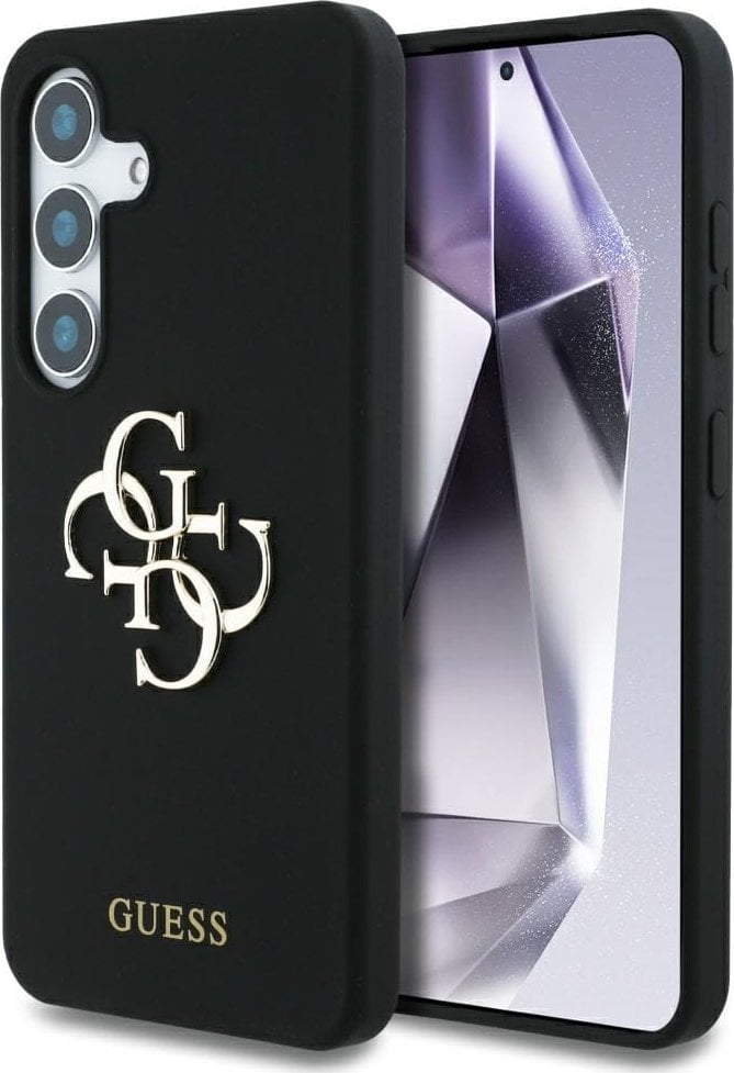 Etui Guess Silicone Big 4G Logo Bottom Script Samsung Galaxy S25 czarny