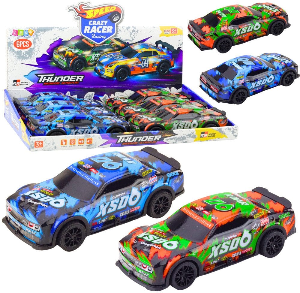 Samochód Wyścigowy XS06 Napęd Światła Dźwięki Pomarańczowy Niebieski