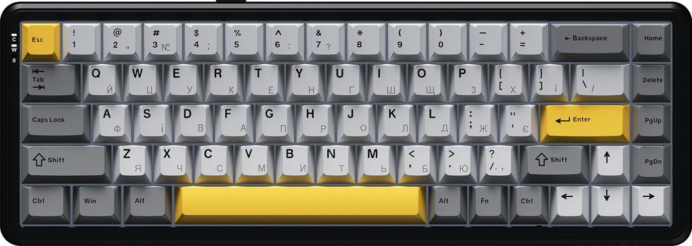 Klawiatura gamingowa bezprzewodowa mechaniczna AK680 MAX (8+8K) Magnetic Switch-Black-Gray-Yellow Keycaps-RGB -Aluminum Positioning Plate-3 Model Vers
