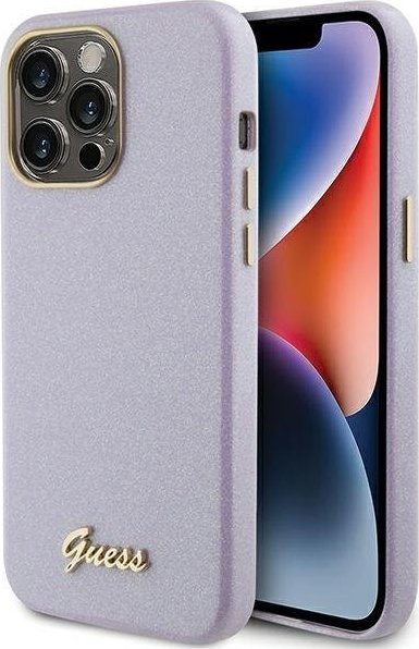 Guess Guess GUHCP15LPGMCSL iPhone 15 Pro 6.1" liliowy/lilac hardcase Glitter Glossy Script