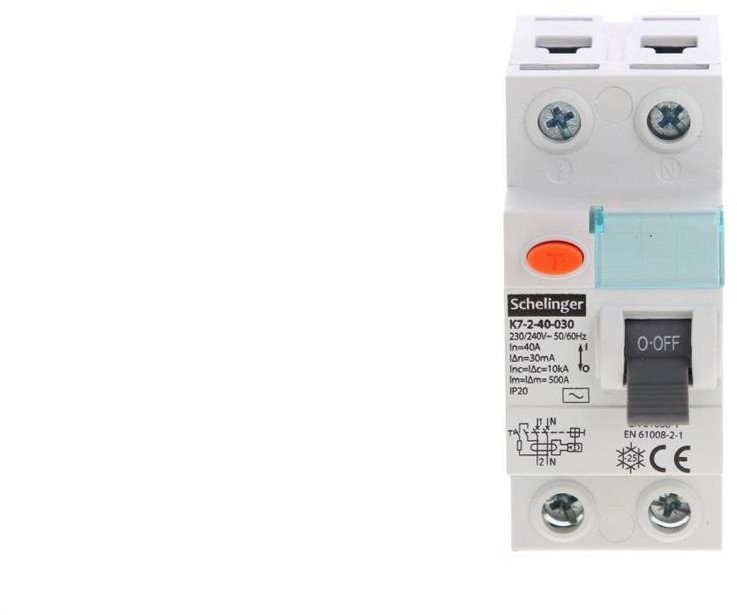 WYŁĄCZNIK RÓŻNICOWOPRĄDOWY AC 2P 40A 30mA SCHELINGER A03-K7-2-40-030