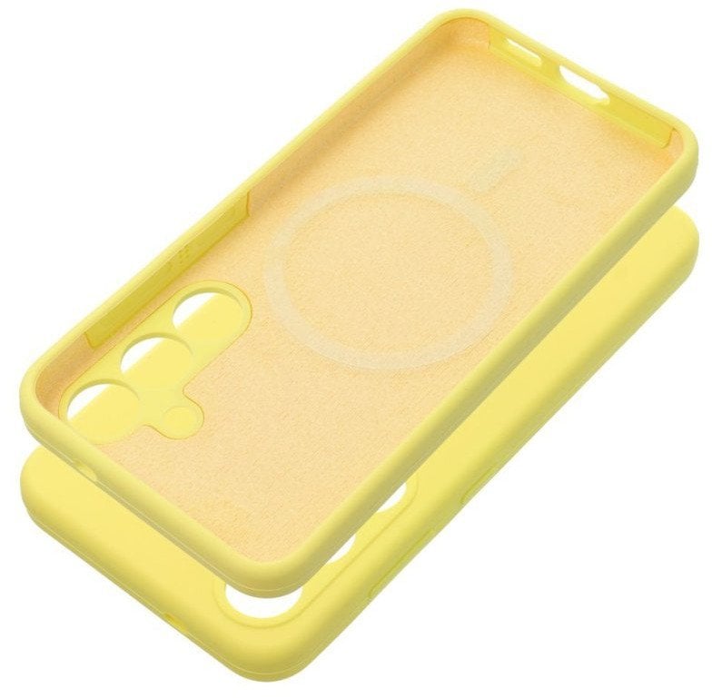 Futerał SILICONE 2mm do SAMSUNG S25 Plus kompatybilny z MagSafe żółty