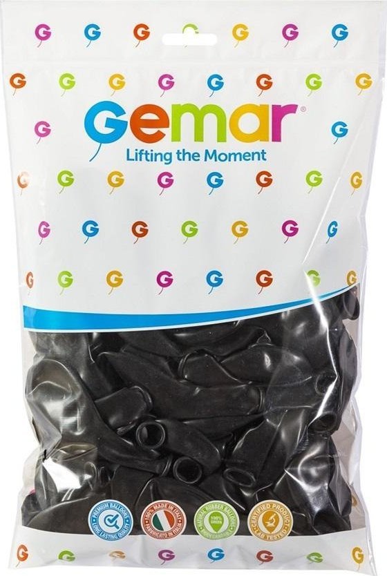 Balony pastel czarne 23cm 100szt