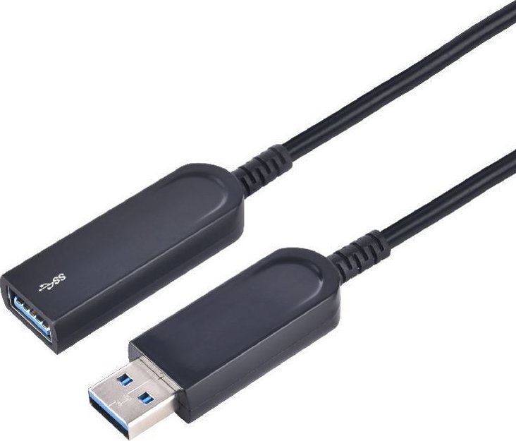 Kabel USB MicroConnect USB-A - USB-A 20 m Czarny (USB3.0AAF20AOP)