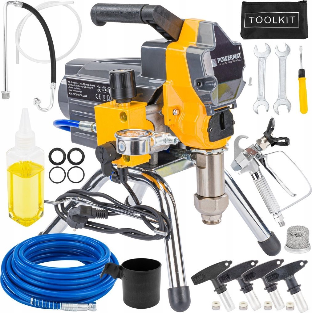 Powermat AGREGAT MALARSKI HYDRODYNAMICZNY TŁOKOWY MARKI POWERMAT 1300W PISTOLET