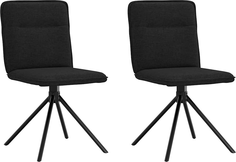 Krzesła stołowe, 2 szt., czarne, obite tkaniną