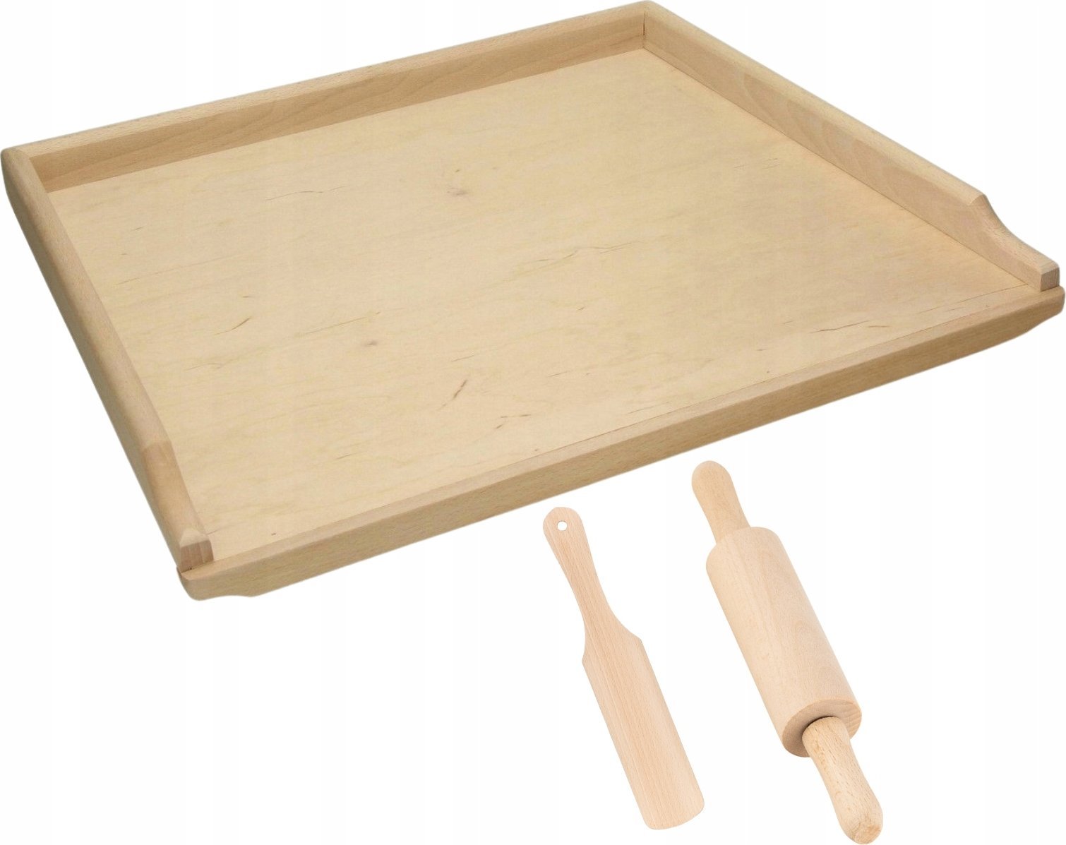 Deska do krojenia Topfann STOLNICA DREWNIANA 55X46 CM ŚREDNIA JEDNOSTRONNA DESKA + WAŁEK ŁOPATKA