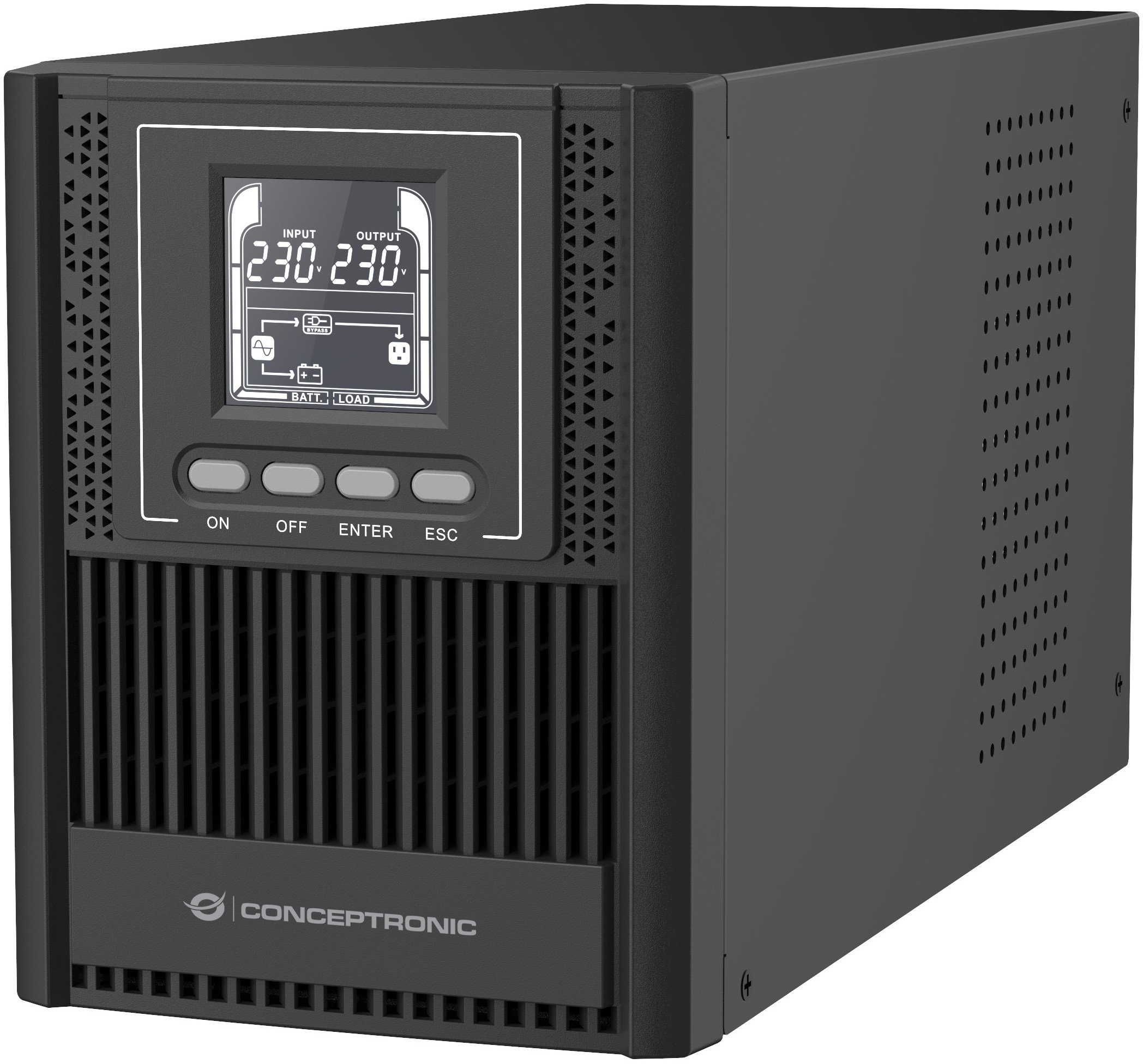 Conceptronic ZEUS52ES1K zasilacz UPS Podwójnej konwersji (online) 1 kVA 900 W 3 x gniazdo sieciowe