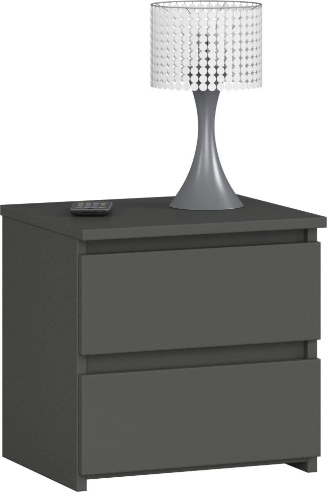 Fabryka Mebli Akord Szafka nocna CL2 40 cm 2 szuflady - grafit szary
