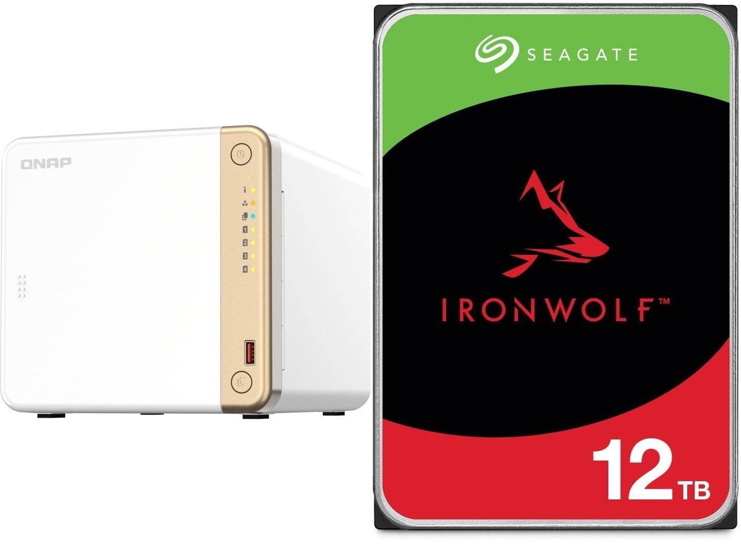 Serwer plików Qnap TS-462-4G + Seagate IronWolf 12TB (ST12000VN0008)