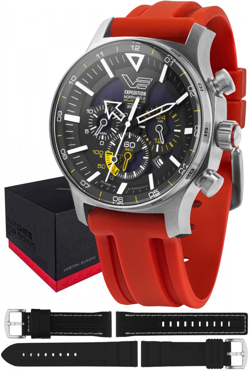 Zegarek męski Vostok Europe VR42-595A732SR czerwony