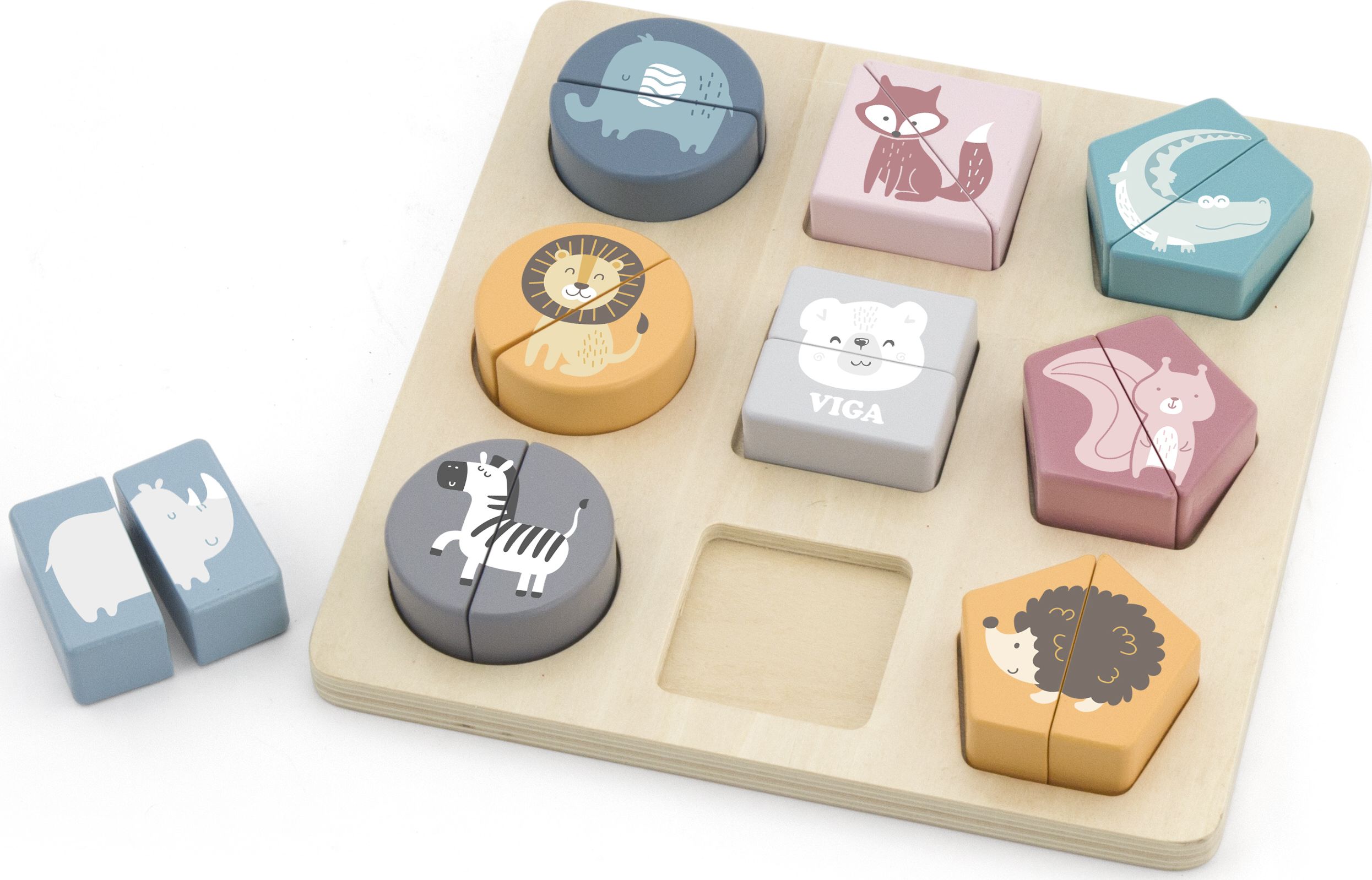 Viga Viga 44012 PolarB Układanka 2w1 Puzzle - kształty