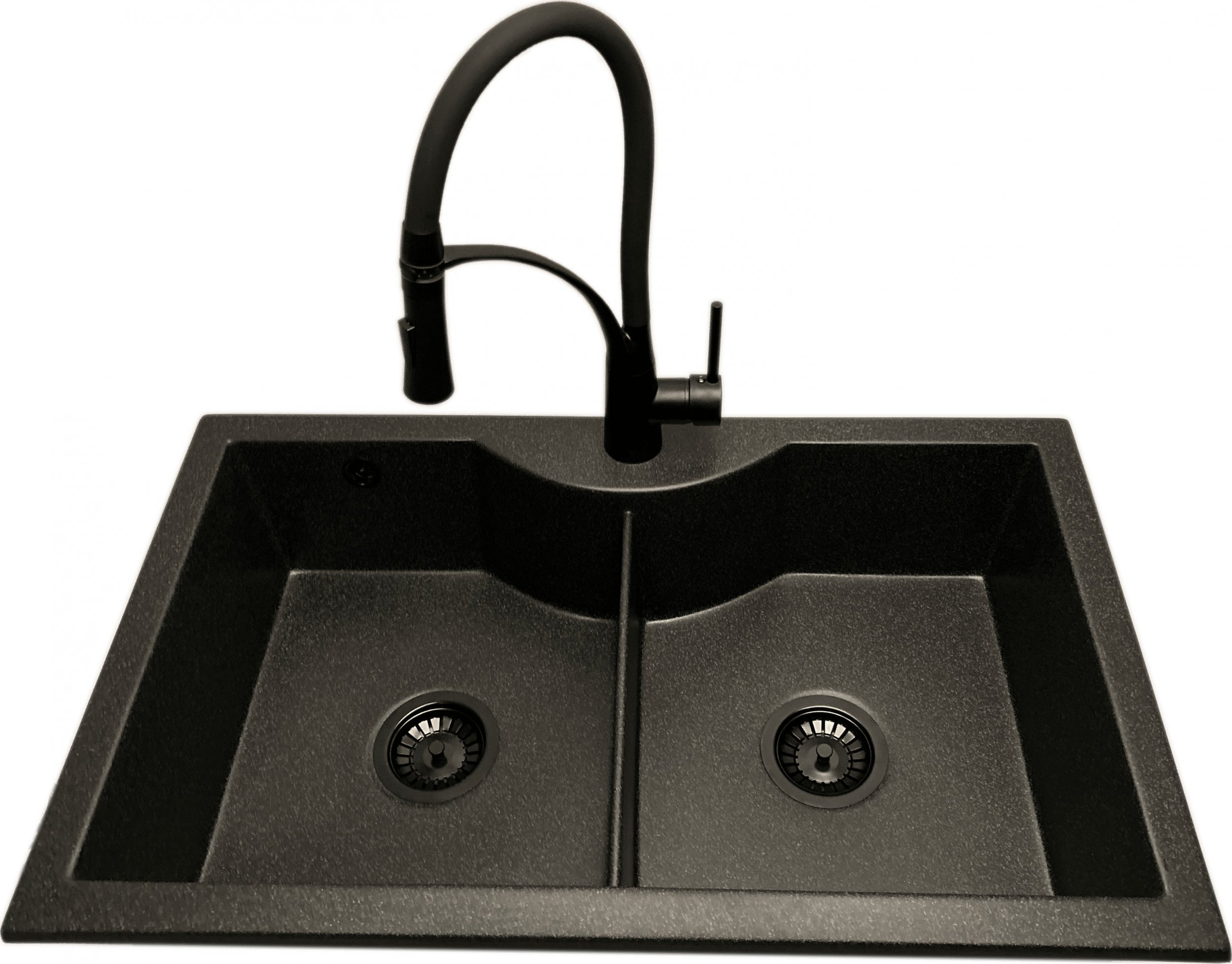 Zlewozmywak PREHNIT Zlewozmywak 2 komorowy PENTA grafit + bateria NEXO