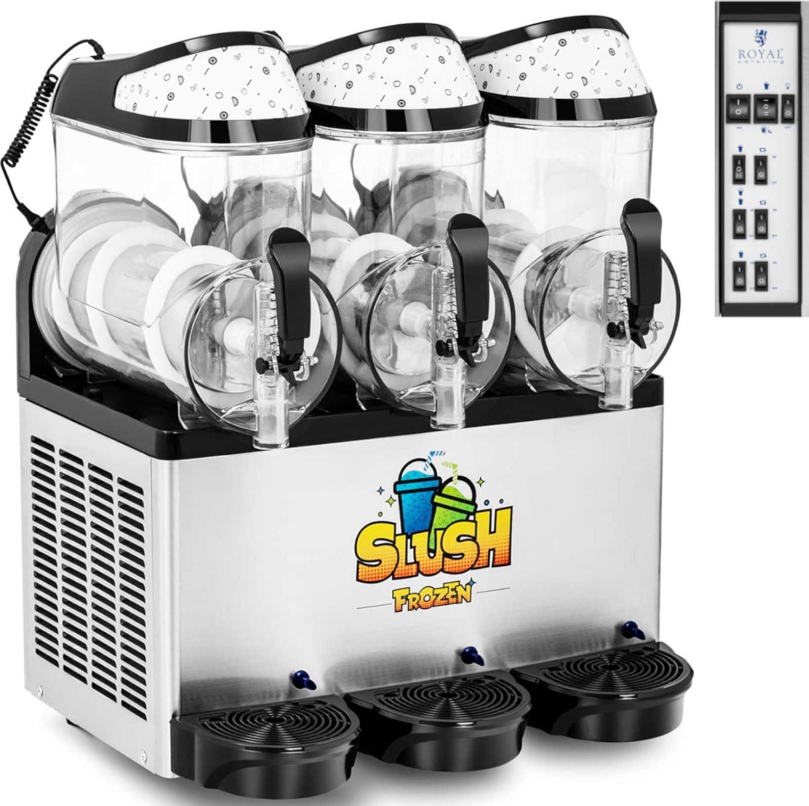 Royal Catering Granitor maszyna do napojów slush sorbetów smoothies potrójna 800 W 3 x 10 l Granitor maszyna do napojów slush sorbetów smoothies potró