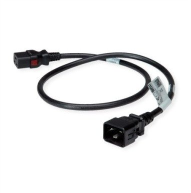 Kabel zasilający Bachmann C20-C19 1.0m czarny 16A, blokada po obu stronach