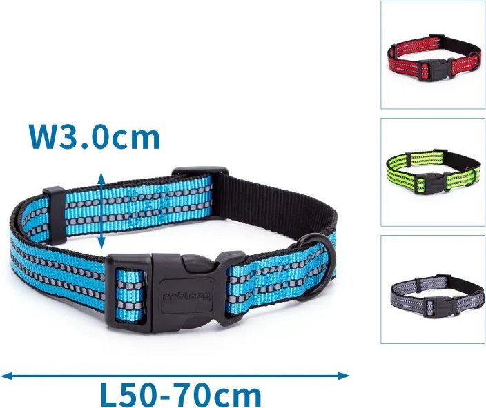 Nobleza Odblaskowa obroża dla psa z imitacji nylonu Odblaskowa obroża dla psa z imitacji nylonu