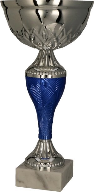 Victoria Sport Puchar metalowy srebrno-niebieski