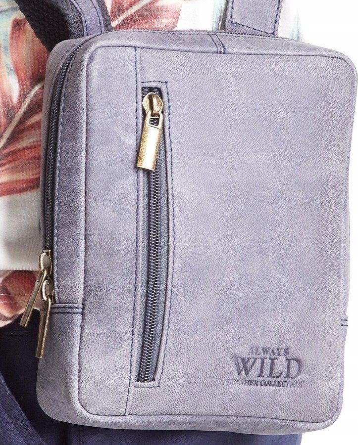 Always Wild Zgrabna, poręczna listonoszka męska na pasku, skóra naturalna