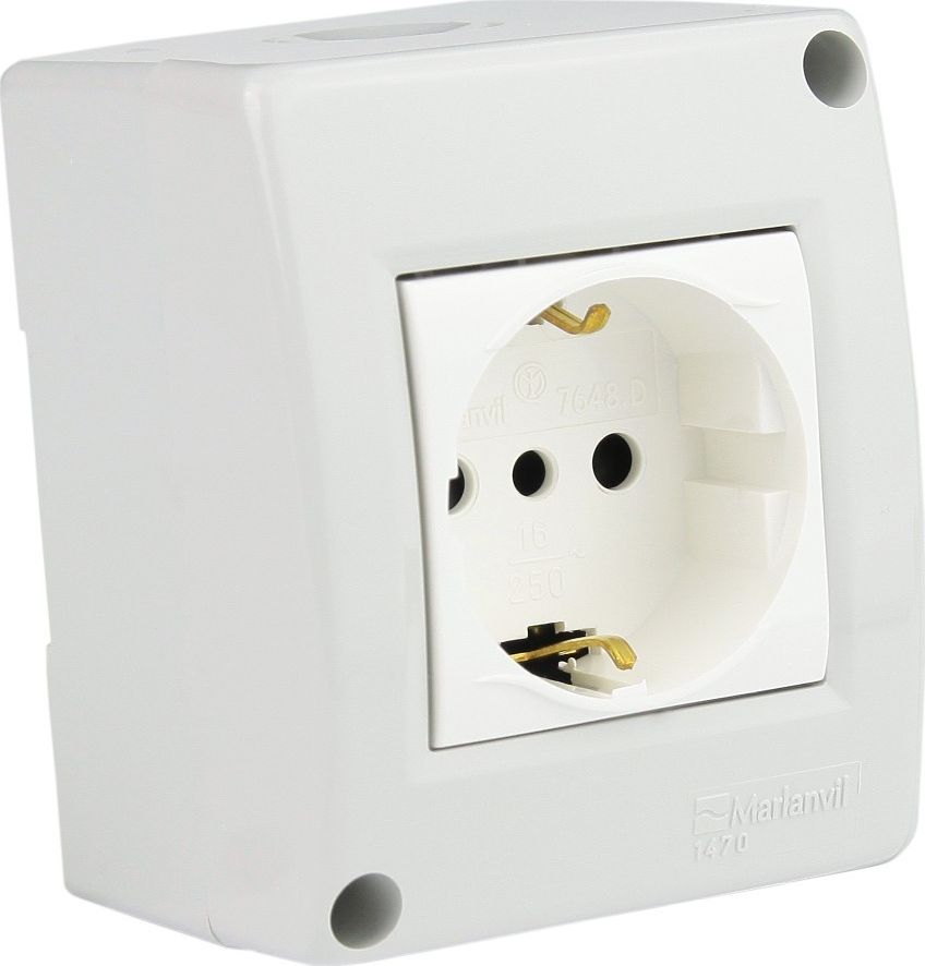 Marlanvil Gniazdo natynkowe szare IP40 M-L Schuko 1793