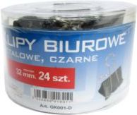 Tetis Klipy biurowe 32 mm czarne