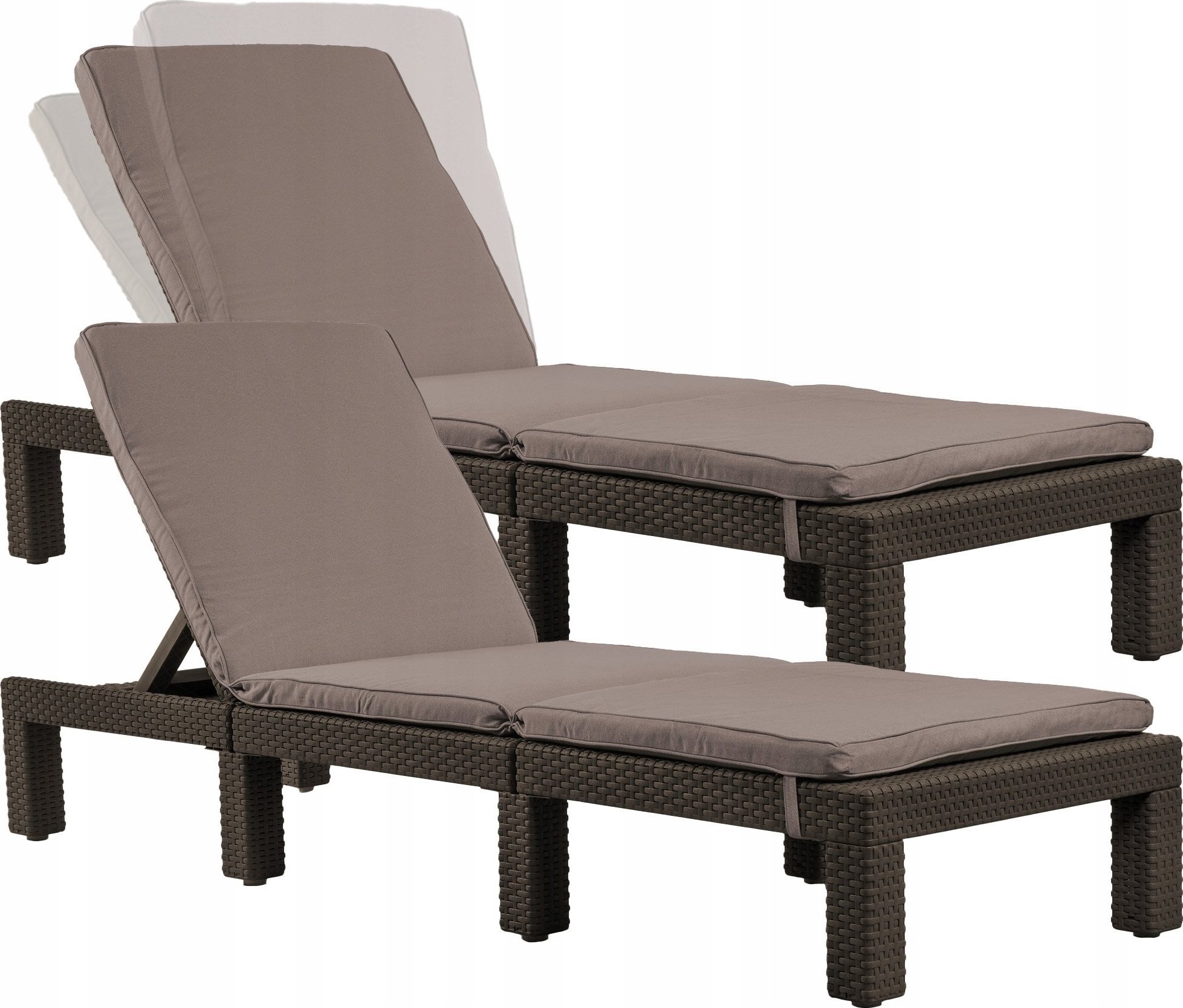 Kadax Keter Leżak Ogrodowy Regulowany Z Materacem 2szt