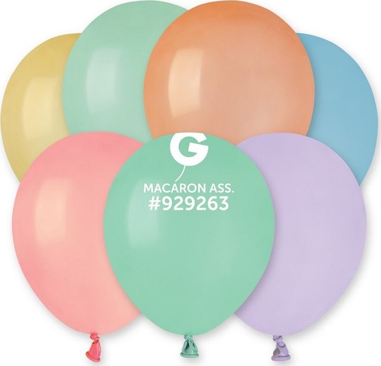 Gemar Balony makaroniki Różnokolorowe Mix, A50, 13 cm, 100 szt.