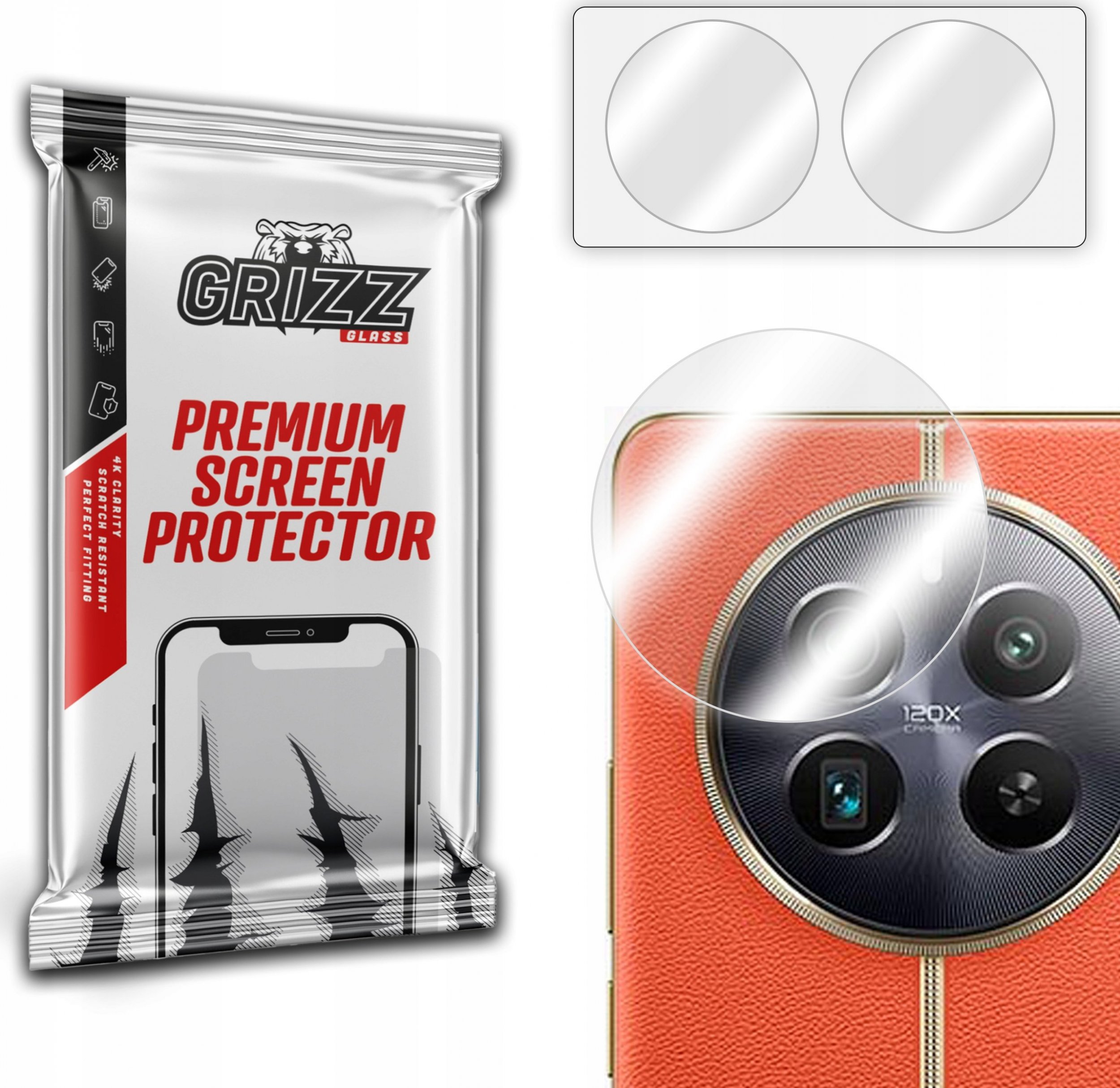 GrizzGlass Szkło na aparat GrizzGlass HybridGlass Camera do Realme 12 Pro Plus