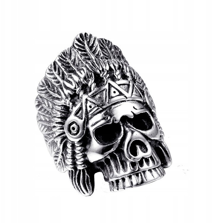 PIERŚCIEŃ SYGNET Obrączka INDIAŃSKI CZASZKA 453