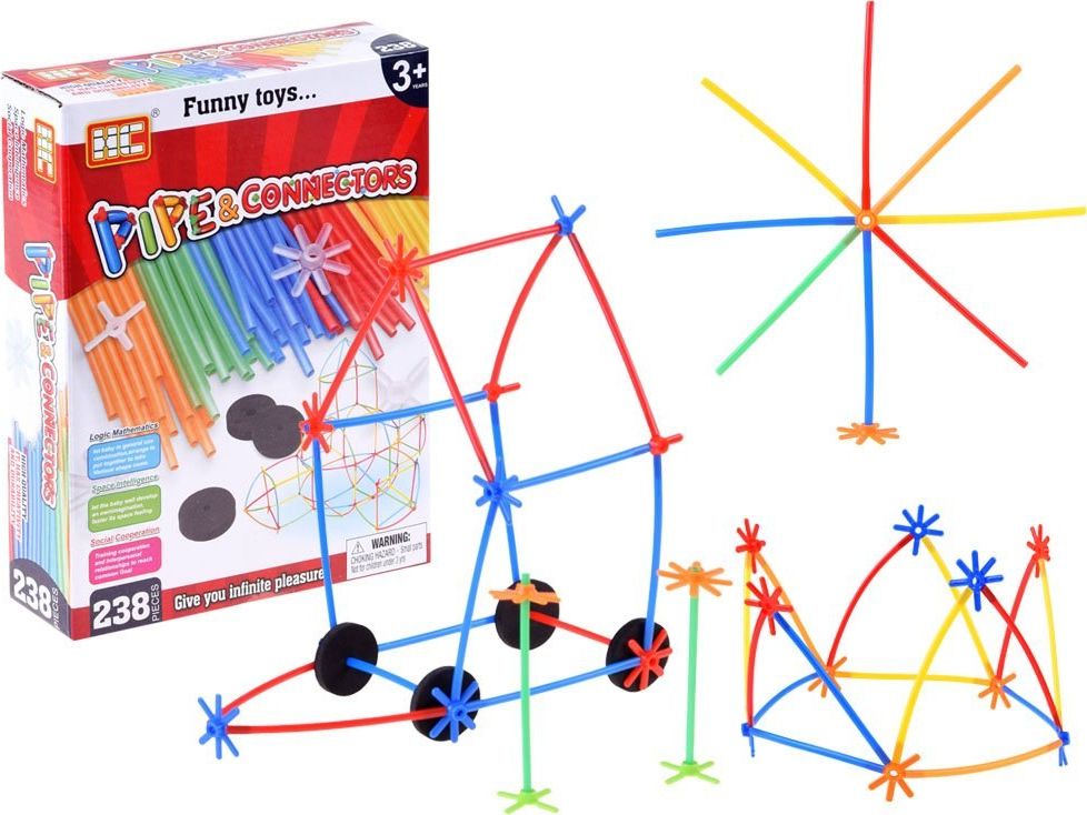 4M Klocki RURKI słomki patyczki 238el makaron ZA3111