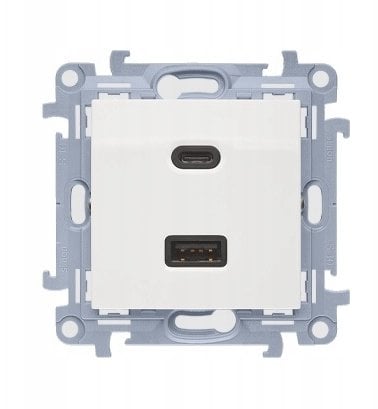 Simon 10 Ładowarka USB C+A (moduł), 30 W, 230V biały CEC2CAQ.01/11