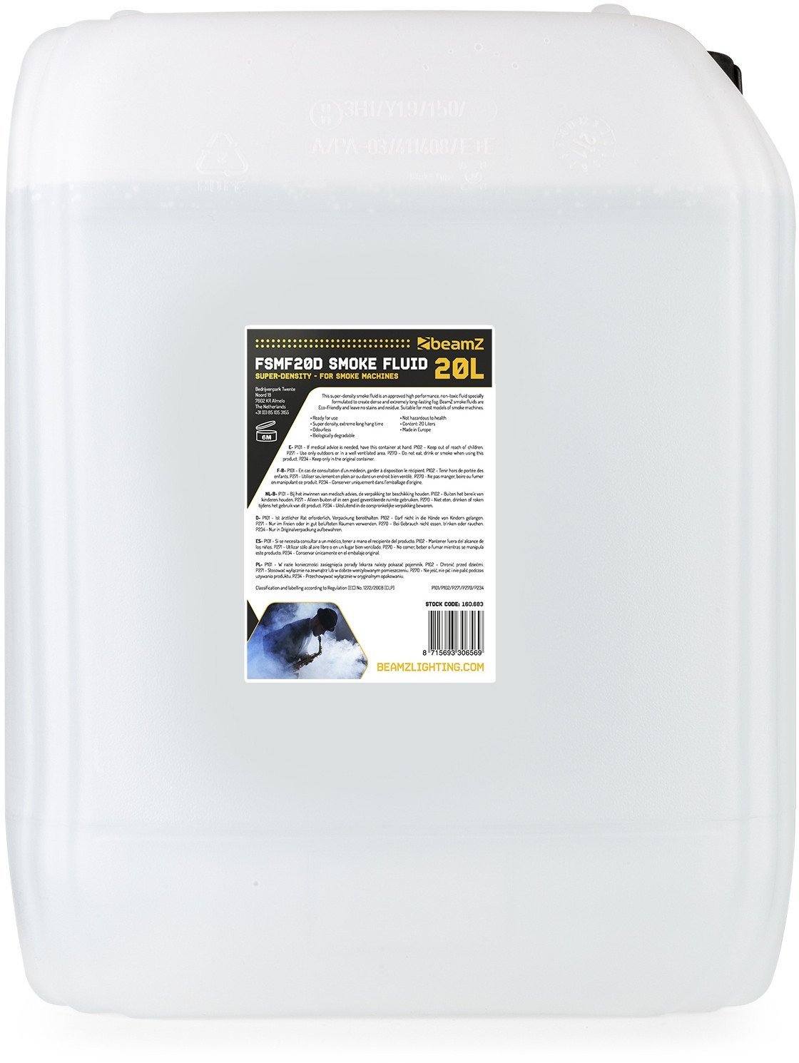 Płyn gęsty do wytwornicy dymu 20l FSMF20 Beamz one size
