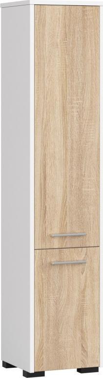 Fabryka Mebli Akord Słupek łazienkowy FIN Biały 30 cm Dąb Sonoma