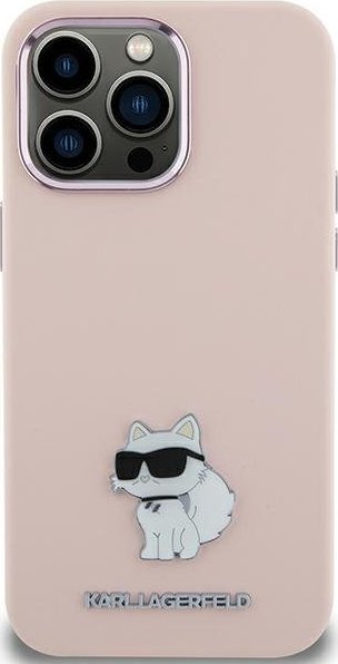 Karl Lagerfeld Karl Lagerfeld KLHCP15MSMHCNPP iPhone 15 Plus 6.7" różowy/pink Silicone Choupette Metal Pin