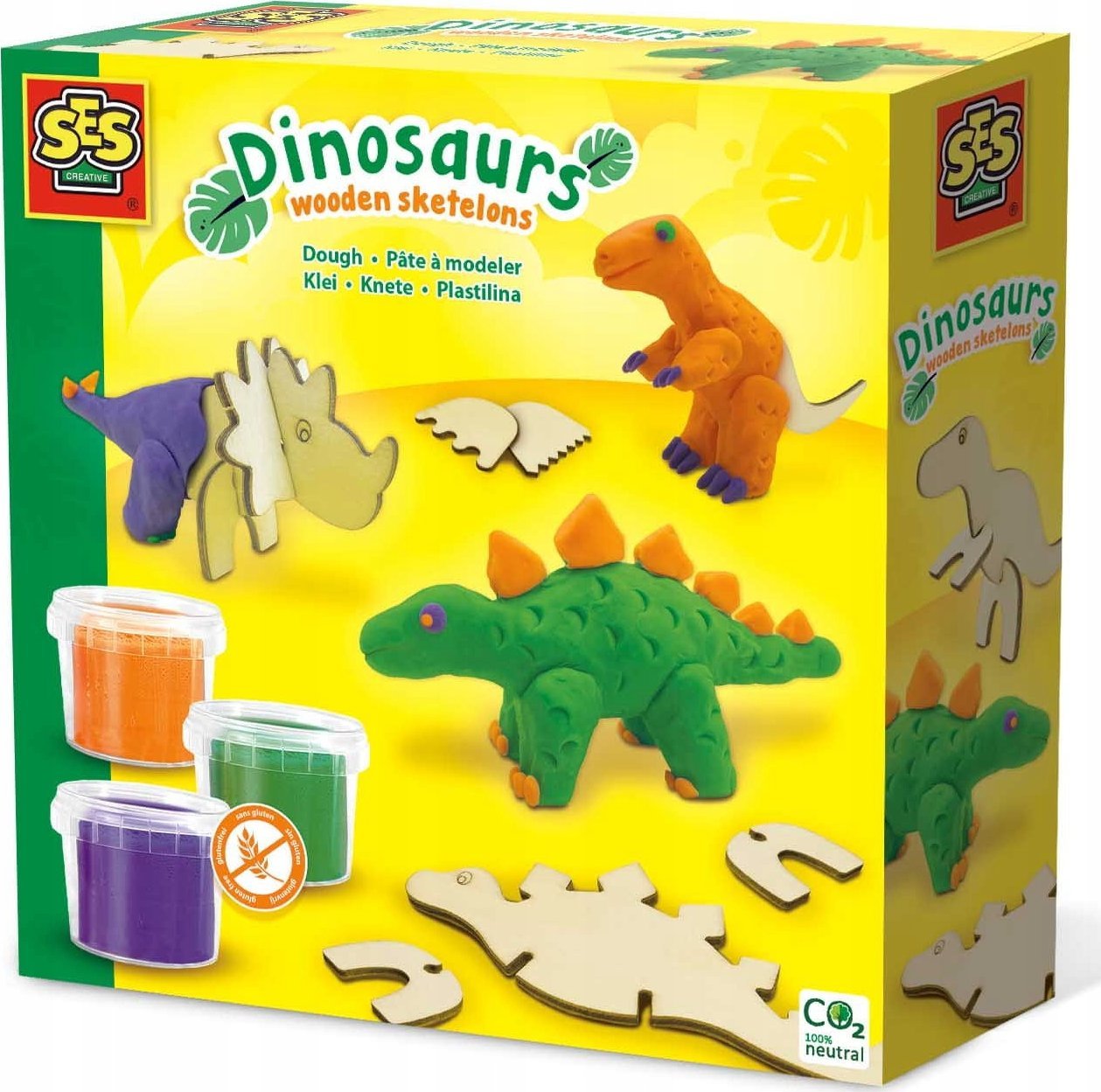 SES Creative SES Ciasto masa Drewniane dinozaury 00418 04187