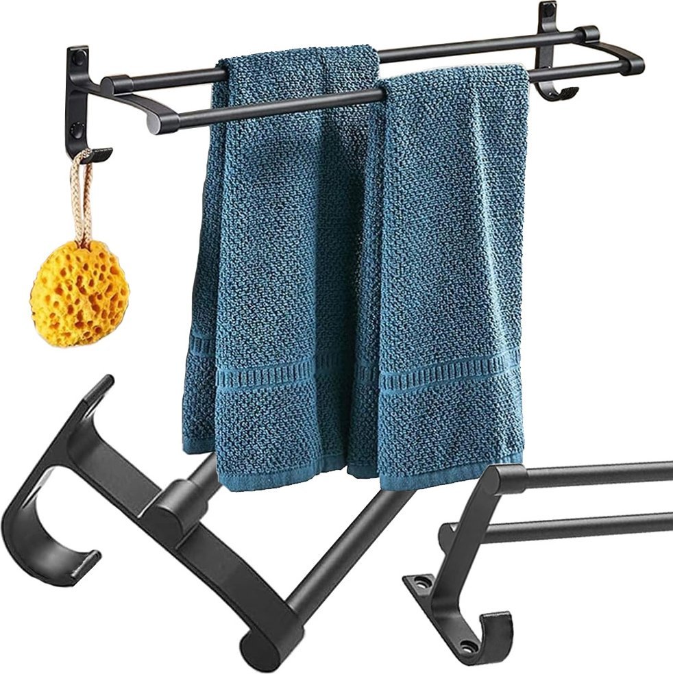 Verk Wieszak uchwyt na ręczniki ręcznik łazienkowy podwójny ścienny suszarka hak Wieszak uchwyt na ręczniki ręcznik łazienkowy podwójny ścienny suszar