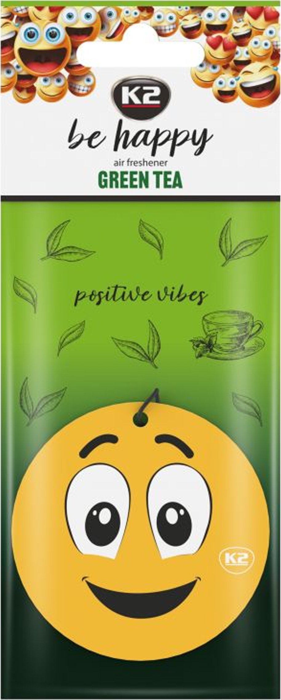 K2 K2 BE HAPPY ZAPACH ODŚWIEŻACZ ZAWIESZKA GREEN TEA