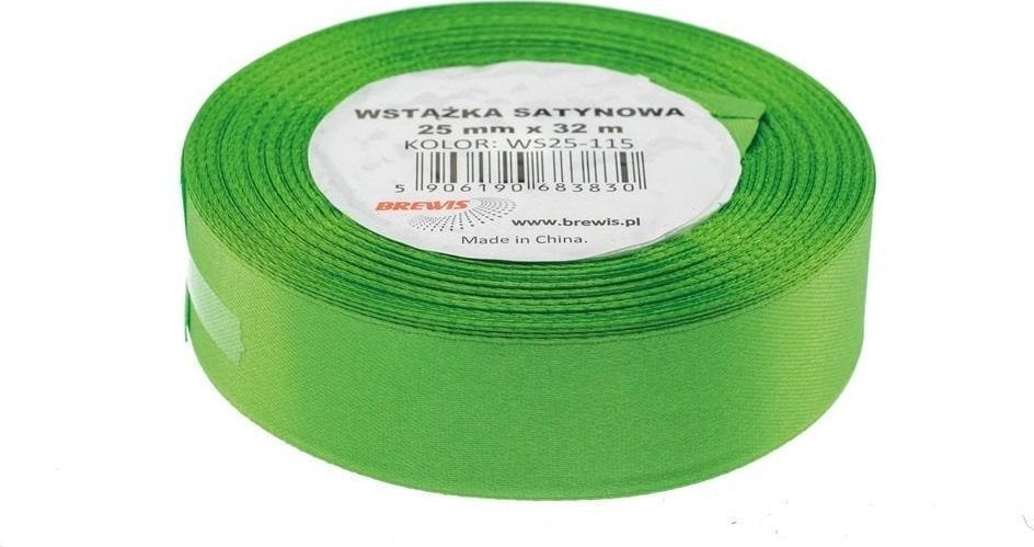 Wstążka satynowa zielona 25mmx32m