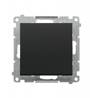 Kontakt-Simon Włącznik krzyżowy bez piktogramu z szybkozłączem czarny mat 10 AX, 250 V~ TW7.01/X/149